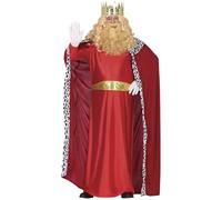 GUIRMA | Costume de Roi Mage Adulte (48-50/M) - Cape, Ceinture et Tunique - Costumes de Noël, Rois Mages et Nouvel An pour Fêtes et Célébrations - Idéal pour Homme Adulte - Rouge
