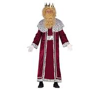 GUIRMA | Costume de Roi Mage Blond Adulte (52-54/L) - Cape et Tunique - Costumes de Noël, Rois Mages et Nouvel An pour Fêtes Costumées - Idéal pour Homme Adulte - Rouge