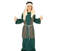 GUIRMA | Costume de Saint Joseph Berger Enfant (7-9 ans) - Gilet, Ceinture, Coiffe et Tunique - Costumes de Noël et Nouvel An pour Fêtes Enfantines et Célébrations - Idéal pour Enfants - Vert