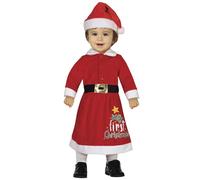 GUIRMA | Costume Mi Primera Navidad pour Bébé Fille (18-24 mois) - Robe de Clown - Costumes de Père Noël pour Fêtes de Noël et Nouvel An - Idéal pour Célébrations Enfantines - Rouge et Blanc