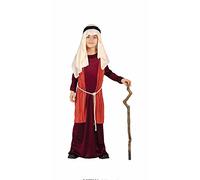 GUIRMA | Costume Saint Joseph Berger Enfant (7-9 ans) - Gilet, Ceinture, Coiffe et Tunique - Costumes de Noël et Nouvel An pour Enfants - Idéal pour Fêtes et Célébrations - Rouge