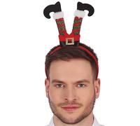 GUIRMA | Serre-tête Jambes de Lutin Brillantes (Taille Unique) - Accessoire de Noël pour Fêtes de Noël et Nouvel An - Idéal pour Costume de Lutin ou Elfe - Pour Adultes et Enfants - Rouge et Vert