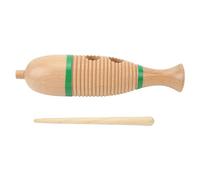 Guiro en forme de poisson, instrument de percussion latino en bois, outil de percussion manuel avec bâton rythmique, guiro traditionnel en forme de poisson pour l’éducation