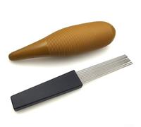 Guiro Ensemble d'instruments avec grattoir, instrument à main à percussion latine pour l'entraînement, fabriqué en ABS haute résistance, couleur café, 31 cm (A)