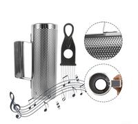 Guiro latin en acier inoxydable avec grattoir en métal et corps creux, idéal pour produire des sons de percussion clairs et agréables (3 20,3 cm)