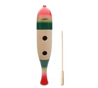 Guiro Percussion en Bois Naturel Latin Mexican 37cm Peinte Main avec Grattoir