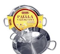 Guison 74046 Poêle à Paella en Acier Inoxydable avec Fond en Sandwich Argenté 46 cm