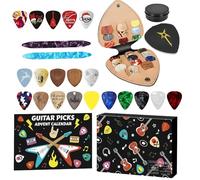 Guitar Advent Calendar 2025, 24 Days Countdown with 20 Guitar Picks, 2 Oud Picks, Pick Holder & Metal Tin Case for Guitar Lovers, Bassists, Ukulele Players, Music Enthusiasts (AA)