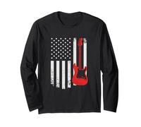 Guitar American Flag Guitar Player Guitarist Country Music Manche Longue