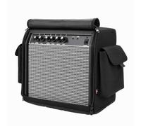 Guitar Amp Protective Dust Cover for Electric Frontman 20G 900D Nylon | Dual-Zipper Front Panel Side Pockets Elastic Bottom Band Back Snap-Button Opening