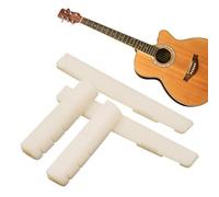Guitar Bone Bridge Saddle - Acoustic Guitar Cattle Bones Saddles | Bridge Pins For Acoustic Folk | Unbleached Cattle Bone, 74x9x3mm Nut 43x9x6mm, For Acoustics Folk Guitars Accessories Replacement Par