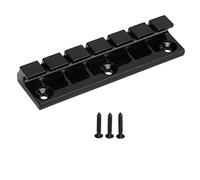 Guitar Bridge 6 String Metal Replacement for Electric Acoustic Guitar, Black Tuning Bridge with Intonation Adjustment, Includes 3 Screws for DIY Repair