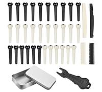 Guitar Bridge Pins - 0.81x0.81x3.2cm Guitar String Pins Pegs | Accessories Kit with Puller Remover and Saddle Nut for Performance Stage Concert Home Live Performance Recording Studio