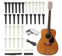 Guitar Bridge Pins - Acoustic Guitar Bridge Pins | Guitar String Pin | Music Instrument Replacement Parts with Puller Remover and Saddle Nut for Classrooms School Live Performance Recording Studio