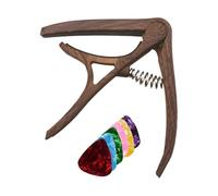 Guitar Capo - 8x9cm Guitar Picks, Acoustic Guitars Capos With 6 Picks | Tuner Portable Clip Adjustable Precise For Women Men Music Player Beginners Practice