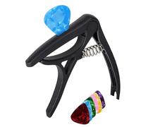 Guitar Capo - Adjustable Precise Clamp Tuner, Portable Acoustic Performance Accessory, Included 6 Picks Bundle, Durable Metal Beginner Player Tool | Universal Fit Classic Folk Electric Music