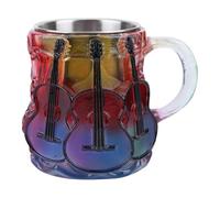 Guitar Coffee Mug Novelty Music Topar Guitar Art Cup for Guitar Lovers (A)