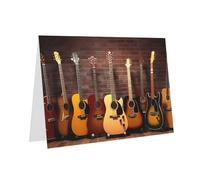 Guitar Collection Carte de vœux en papier nacré avec impression horizontale sur un seul côté pour anniversaire, Halloween, Noël, Halloween, fête d'anniversaire