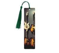 Guitar Collection Lot de 5 marque-pages artistiques pour femme, pompons en bois, fournitures d'étude