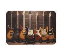 Guitar Collection Tapis de bain Diatom Mud Absorbe l'humidité et la saleté, paillasson avec dos en caoutchouc antidérapant, tapis de sol adapté sous la porte, pour salle de bain, baignoire, douche
