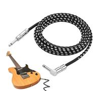 Guitar Cord - 1/4 Inch Right Angle Cable, 6.5mm Heavy Duty Signal Transmission Lead Connector | Reinforced Instrument Audio, Straight Plug For Performance Connection Solution With Bass Mandolins