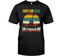 Guitar Dad Like A Regular Dad - Rock N Roll Guitar Tshirt Graphic Band Tees, Retro T Shirt for Men and Women Manches Courtes(Small)