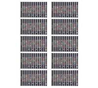 Guitar Fretboard Stickers 10 Sheet Fingerboard Frets Coded Note Scale Decals for Beginner Learner Practice on Electric or Folk Guitars (T-101B [Fond noir et surface colorée])