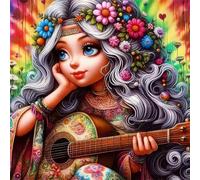 Guitar Girl Puzzle 150 Pièces Adultes, 65x65cm DIY Puzzle Impossible Jeu de Création et Logique, Puzzles Classiques pour Adultes et Enfants de 12 Ans et Plus
