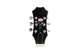 Guitar Headstock Decal Sticker PVC Removable Design(Red Rose) | Removable PVC material, easy peel and , no , safe for guitar finish