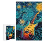 Guitar in Starry Night Sky Puzzle 1000 Pièces Educa Jouet en Bois Cadeau Unique Décoration Intérieure Jeu Éducatif Challenge Toy Adultes Et Enfants À Partir De 14 Ans 1000 PCS