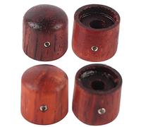 Guitar Knobs 4 Pack | Maple Wood Effect Pedal Control Knobs for Electric Guitar/Bass | Fits Import Concentric & Split Shaft Pots | Easy Installation