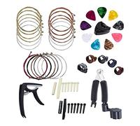 Guitar Maintenance Tool Kit | 36 - Piece Capo/Picks/Bridge Pins/Saddle | ABS Repair Tool Set for String Replacement & Adjustment