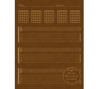 Guitar Manuscript Notebook: Blank Guitar Manuscript Paper With Standard Staff, Tab And Chord Diagrams For Guitarists - Suede Leather Print Cover