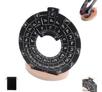 Guitar Music Theory Disc Circle of Fifths, Guitar Circle of Fifths Wheel, Chord Wheel Musical Instrument, Circle of Fifths Wheel Metal Melody Tool with Wooden Stand