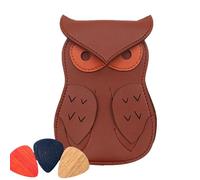 Guitar Pick Holder - Creative Leather Keychain Bag Case, Compact Pick Organizer Pouch | Portable Quarter Keychain Storage, Acoustic Folk Guitar -Wallet for Daily Carry, Travel or Music, Brown