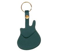 Guitar Pick Holder, Plectrum Keyring Case, 5.28x2.76 inches Leather Pick Pouch Organizer, Portable Guitarist Accessory, Keychain Holders for Musicians and Music Lovers
