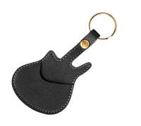 Guitar Pick Holder, Plectrum Keyring Case, 5.28x2.76 inches Leather Pick Pouch Organizer, Portable Guitarist Accessory, Keychain Holders for Musicians and Music Lovers