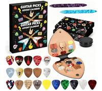 Guitar Picks Advent Calendar 2025, 24 Days Christmas Countdown, With 20 Guitar Picks 2 Oud Pick Pick Holder, Christmas Surprises For Everyone Who Loves Music & Rock (1PC)