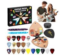 Guitar Picks Advent Calendar 2025, Guitar Advent Calendar 24-Day Christmas Countdown with 22 Picks & Holder, Includes Thin/Medium/Heavy Gauges for Electric Guitars, Bass & Ukulele (2 Set)