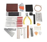 Guitar Repair Tool Kit | 36 - Piece Maintenance Set for Acoustic/Electric Guitars/Bass | Bridge Pin, String Winder, Feeler Gauge & Polishing Files