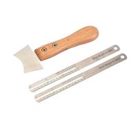 Guitar Ruler, Guitar Straight Edge - Luthier Tools Inox | Outil de Mesure de Nivellement, Machine à sous Portable avec Accessoires Manche en Bois pour Électrique Acoustique, Basses