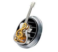 Guitar Shaped Air Freshener - Car Vent Clip Decoration | ABS PP Metal Plating Build, On Installation, Long Lasting Odor Eliminator, Red Cologne Black Gardenia Yellow Osmanthus Blue Sea Scents
