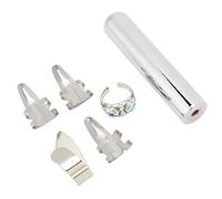 Guitar Slide Kit | Round Metal Tone Bar & 4 Picks / 1 Ring | Silver Slide for Electric/Acoustic Guitar & String Instruments