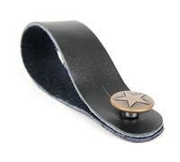 Guitar Strap Hook In Black With Silver Star Pattern Pin For Any Acoustic, Electric, Bass And Classical Guitar Headstock