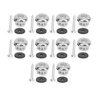 Guitar Strap Locks | 10 - Piece Zinc Alloy End Pins & Screws Set | Secure Strap Lock for Acoustic/Electric Guitar/Bass/Ukulele | Universal Strap Button Accessories (Argent)