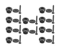 Guitar Strap Locks | 10 - Piece Zinc Alloy End Pins & Screws Set | Secure Strap Lock for Acoustic/Electric Guitar/Bass/Ukulele | Universal Strap Button Accessories (Noire)