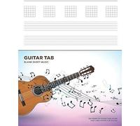 Guitar Tab Blank Sheet Music: 8.5x11 Inch, 100 White Pages - Acoustic Guitar With Musical Notes
