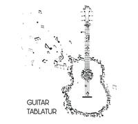 Guitar Tablature: A music paper sheet for guitarists and musicians with a wide staff tab