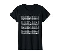 Guitar Theory 7ème Tableau d'inversion Majeur Mineur Dominant T-Shirt Graphique avec Valeur