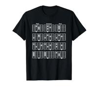 Guitar Theory 7ème Tableau d'inversion Majeur Mineur Dominant T-Shirt Graphique avec Valeur